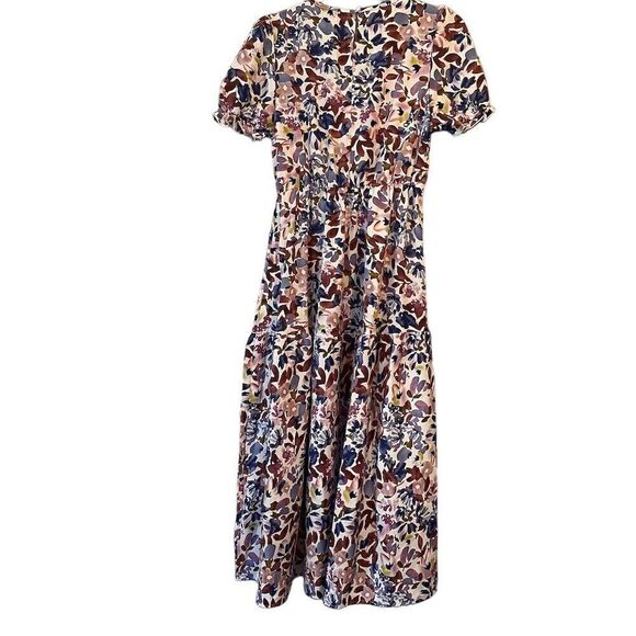Floral Print Short Sleeve Midi Dress Large - Picture 5 of 7